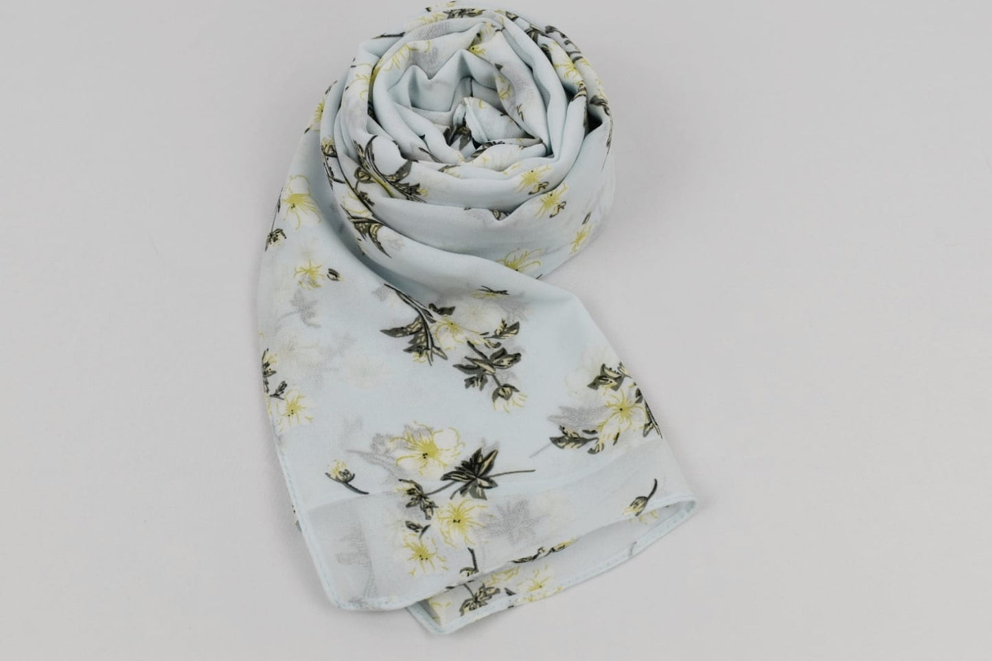 Hijab Imprimé Floral Bleu