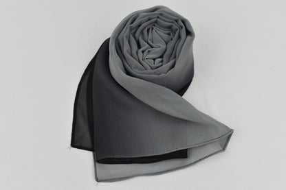 Hijab Dégradé Noir & Gris